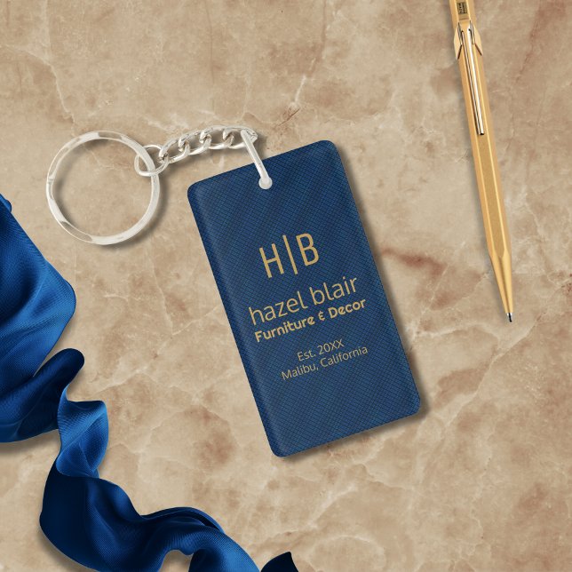 Anpassningsbar Business Keychain med Guld Monogram (Skapare uppladdad)