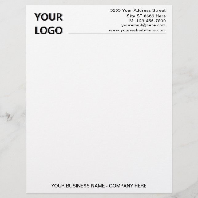 Anpassningsbar Business Letterhead, exempel, Perso Brevhuvud (Framsida)