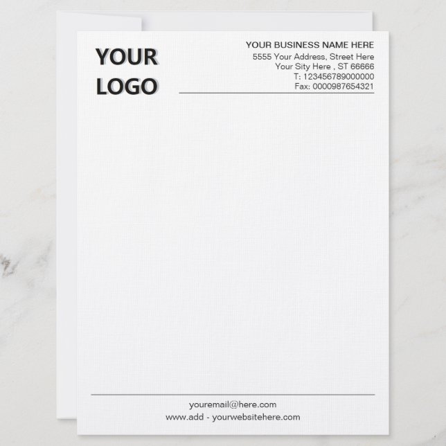 Anpassningsbar Business Letterhead-mall din design Brevhuvud (Framsida)