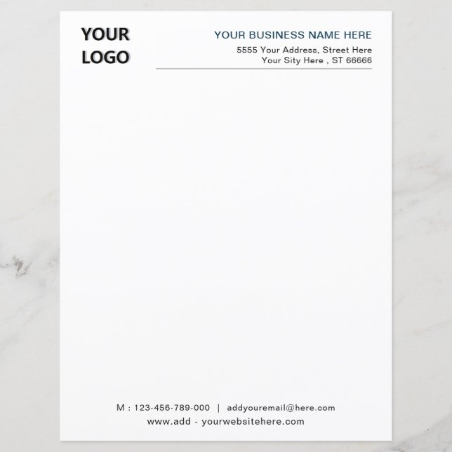 Anpassningsbar Business Letterhead-mall med Logoty (Framsida)