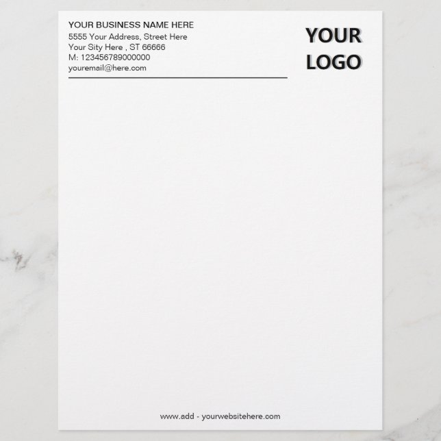 Anpassningsbar Business Letterhead med Logotyp Brevhuvud (Framsida)