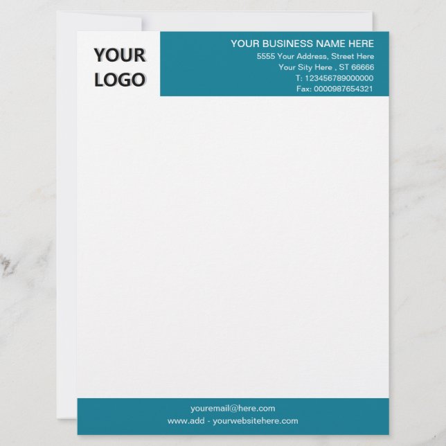 Anpassningsbar Business Letterhead med Logotyp - D Brevhuvud (Framsida)