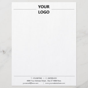 Anpassningsbar Business Letterhead med Logotyp och Brevhuvud