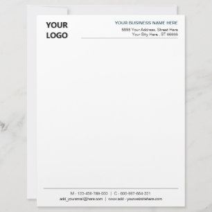 Anpassningsbar Business Letterhead med Logotyp och Brevhuvud