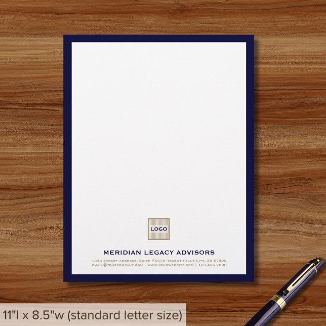 Anpassningsbar Business Letterhead med marinen Ram Brevhuvud (Skapare uppladdad)