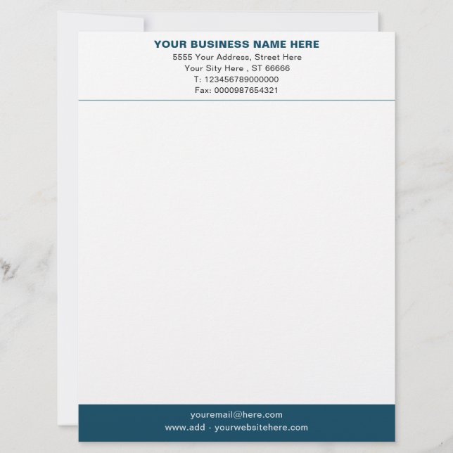 Anpassningsbar Business Letterhead Your Färg and F Brevhuvud (Framsida)