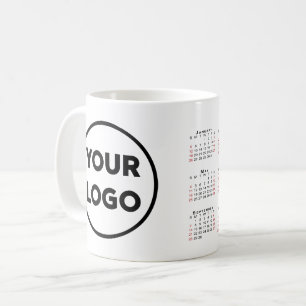 Anpassningsbar Business Logotyp 2025-kalender Kaffemugg