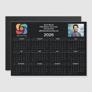 Anpassningsbar Business Logotyp 2026 Calendar Blac