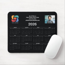Anpassningsbar Business Logotyp 2026 Calendar Blac Musmatta