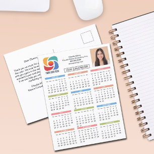 Anpassningsbar Business Logotyp 2026 Calendar Mark Vykort