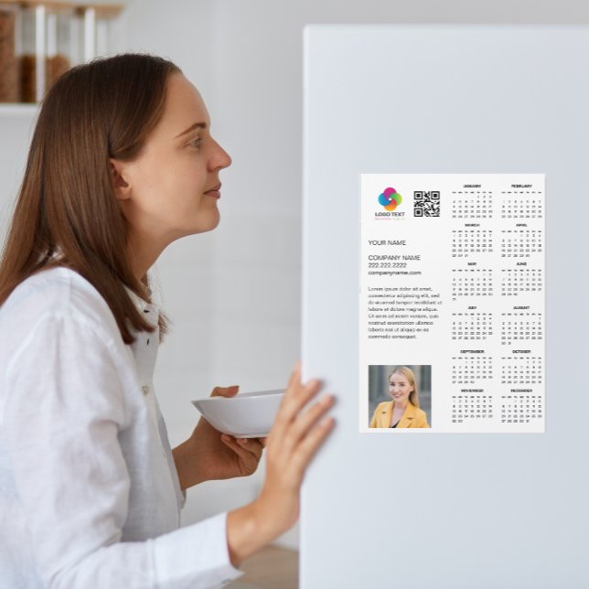 Anpassningsbar Business Logotyp 2026 - koncernkale (Modern Custom Business Logo Photo About Info 2026 Company Promotional Marketing Calendar Magnet )