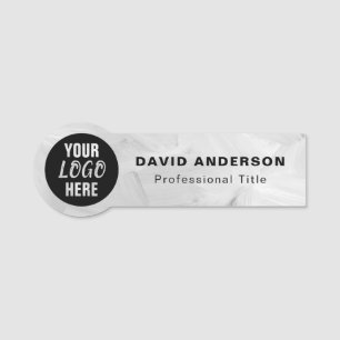 Anpassningsbar Business Logotyp Abstrakt White Grå Namnbricka