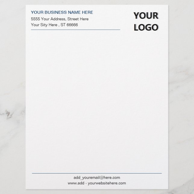 Anpassningsbar Business Logotyp Adress Letterhead  Brevhuvud (Framsida)