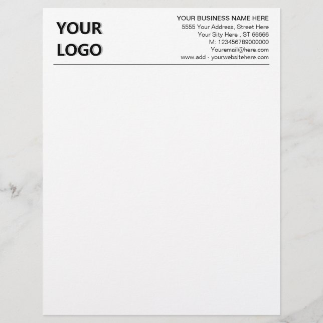 Anpassningsbar Business Logotyp Adress Letterhead- Brevhuvud (Framsida)
