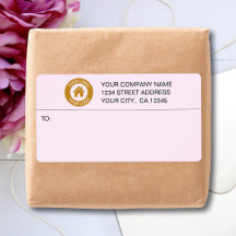 Anpassningsbar Business Logotyp Adress Rosa Shippi