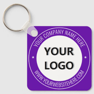 Anpassningsbar Business Logotyp and Text Keychain  Nyckelring