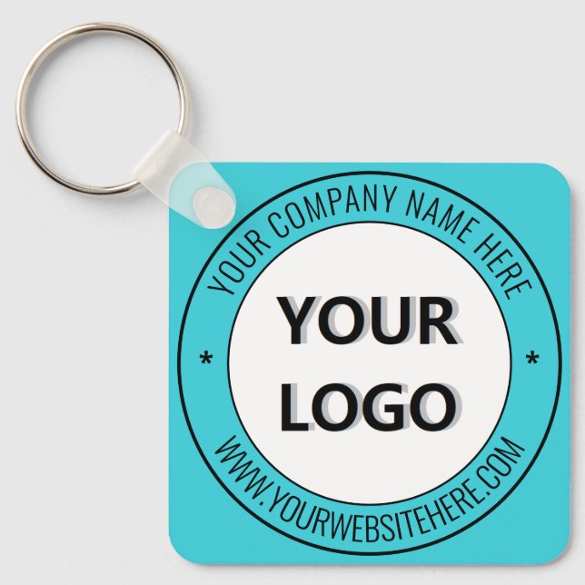 Anpassningsbar Business Logotyp and Text Keychain  Nyckelring (Framsida)