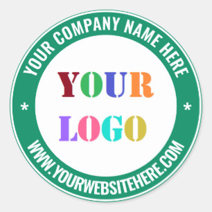Anpassningsbar Business Logotyp and Text Stickers  Runt Klistermärke
