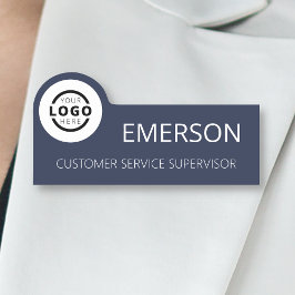 Anpassningsbar Business Logotyp Basic Employee Blu Namnbricka