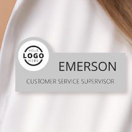 Anpassningsbar Business Logotyp Basic Employee Grå Namnbricka
