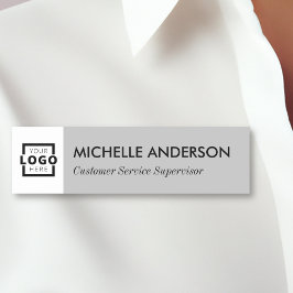 Anpassningsbar Business Logotyp Basic Employee Grå Namnbricka