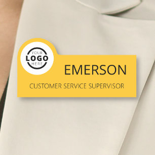 Anpassningsbar Business Logotyp Basic Employee Gul Namnbricka