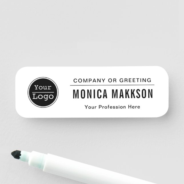 Anpassningsbar Business Logotyp Basic Employee Nam Namnbricka (På plats)