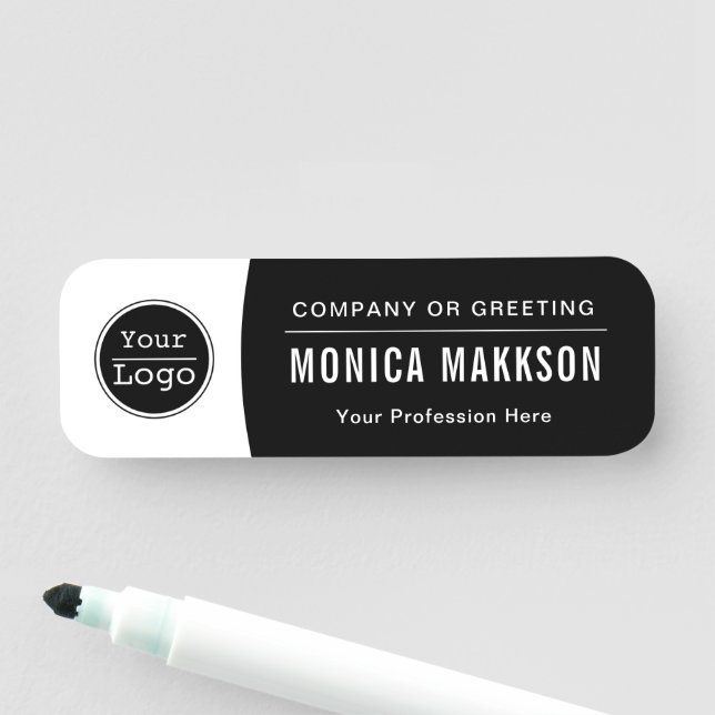 Anpassningsbar Business Logotyp Basic Employee Nam Namnbricka (På plats)