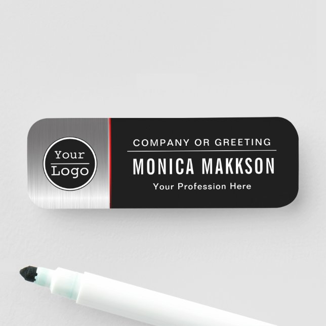 Anpassningsbar Business Logotyp Basic Employee Namnbricka (På plats)