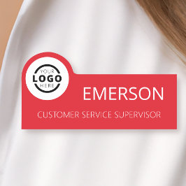 Anpassningsbar Business Logotyp Basic Employee Red Namnbricka
