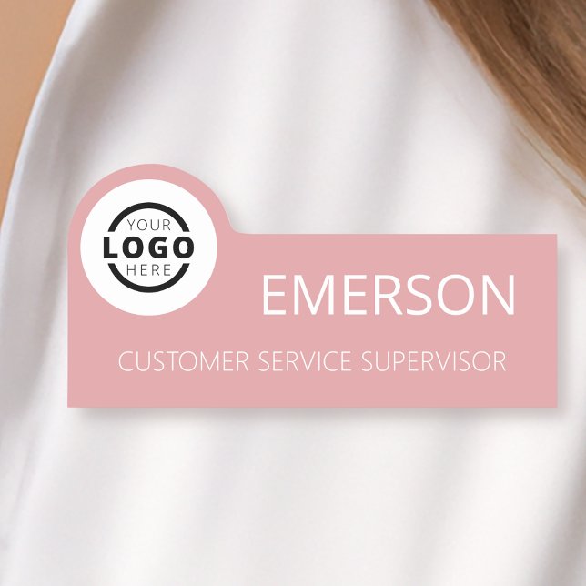 Anpassningsbar Business Logotyp Basic Employee Ros Namnbricka (Skapare uppladdad)