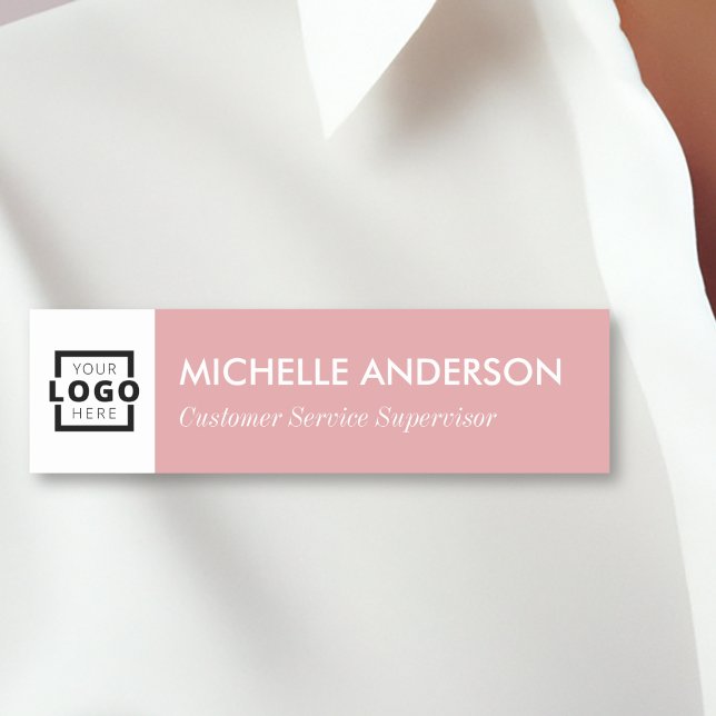 Anpassningsbar Business Logotyp Basic Employee Ros Namnbricka (Skapare uppladdad)