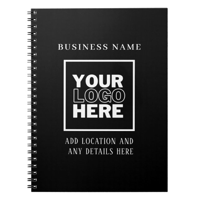 Anpassningsbar Business Logotyp Black and White Br Anteckningsbok (Framsidan)