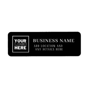 Anpassningsbar Business Logotyp Black and White Br Returadress Etikett