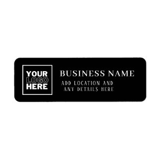 Anpassningsbar Business Logotyp Black and White Br Returadress Etikett