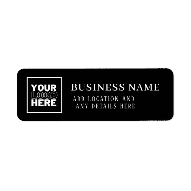 Anpassningsbar Business Logotyp Black and White Br Returadress Etikett (Framsidan)