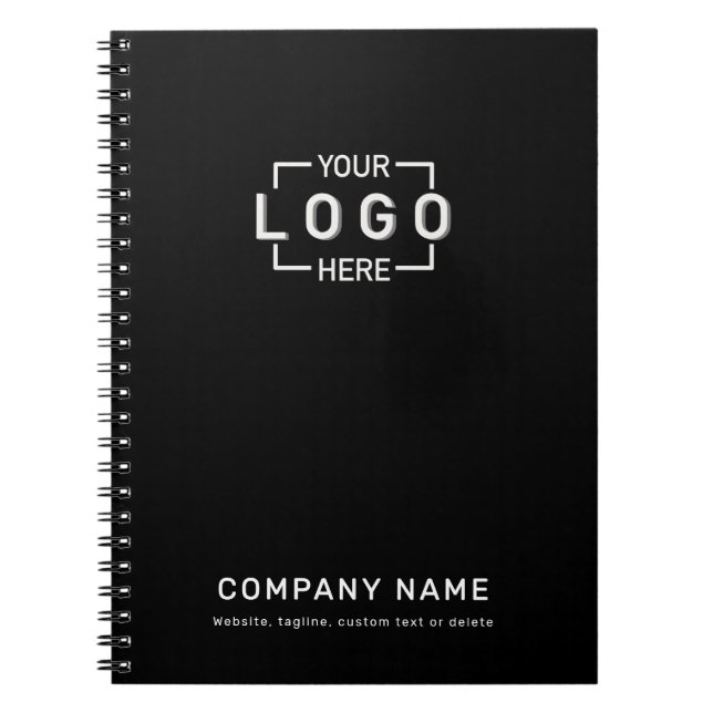 Anpassningsbar Business Logotyp Black Anteckningsbok (Framsidan)