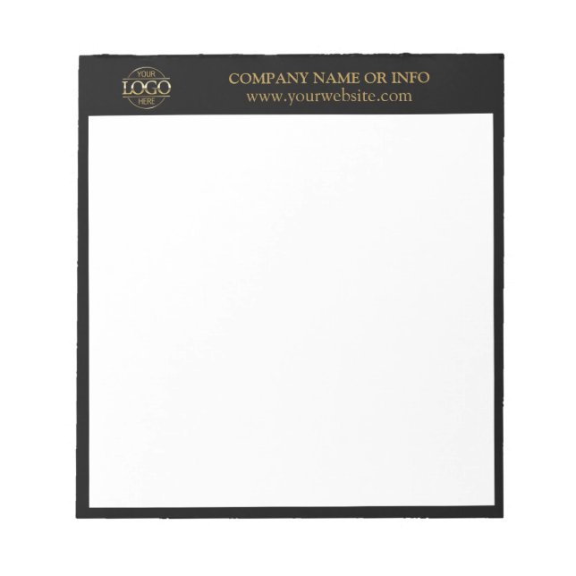 Anpassningsbar Business Logotyp Black Branded Prom Anteckningsblock (Framsida)