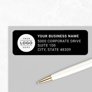 Anpassningsbar Business Logotyp Black Company Retu Returadress Etikett