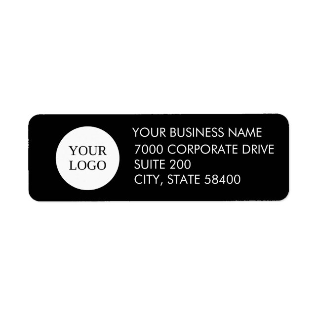Anpassningsbar Business Logotyp Black Company Retu Returadress Etikett (Framsidan)