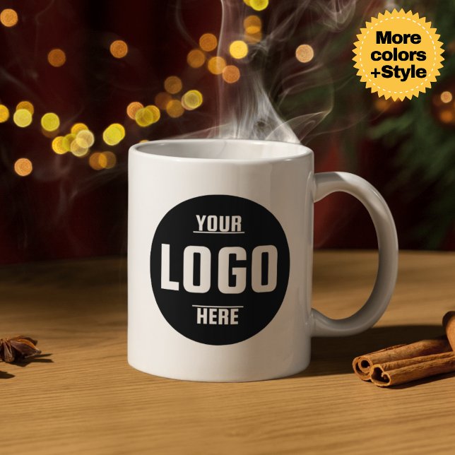 Anpassningsbar Business Logotyp Branded Coffee Mug Jumbo Mugg (Make a lasting impression with our Custom Business Logo Mug! )