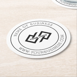 Anpassningsbar Business Logotyp Branded Round Papp Underlägg Papper Rund