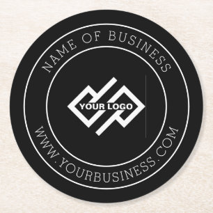 Anpassningsbar Business Logotyp Branded Round Papp Underlägg Papper Rund