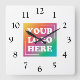 Anpassningsbar Business Logotyp, Business Company Fyrkantig Klocka