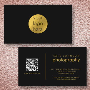 Anpassningsbar Business Logotyp Circle Black Guld Visitkort