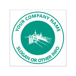 Anpassningsbar Business Logotyp City Grönt Självfärgande Stämpel