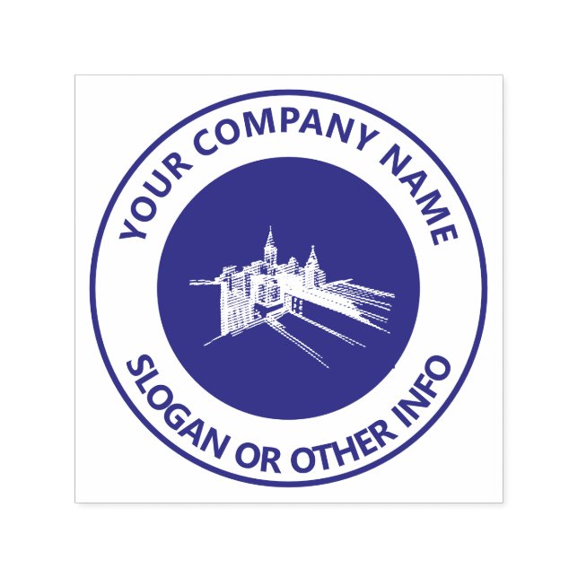 Anpassningsbar Business Logotyp City Violet Självfärgande Stämpel (Design)