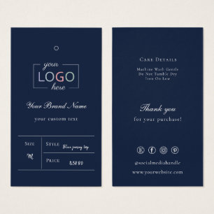 Anpassningsbar Business Logotyp Clothing Pris Märk Visitkort