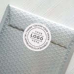 Anpassningsbar Business Logotyp Company Branded Ta Runt Klistermärke<br><div class="desc">Anpassningsbar-märkta, runda affärsmärken har professionellens utformning av logotyp för företag med modern rund "Tack för din beställning / Vi uppskattar ditt företags" svarta textdesign. Lägg helt enkelt till din logotyp till platshållarbilden och anpassa formuleringen till kostym efter dina behov. Vit bakgrund kan anpassas. Kontakta designern om du har frågor innan...</div>