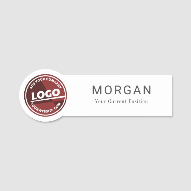 Anpassningsbar Business Logotyp Company Employee Namnbricka (Framsida)